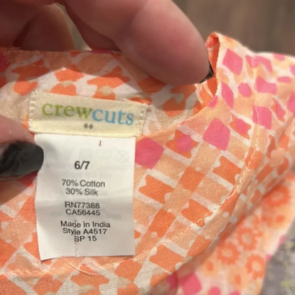 Crewcuts (J Crew) Girls Colorful Top, Size 6/7